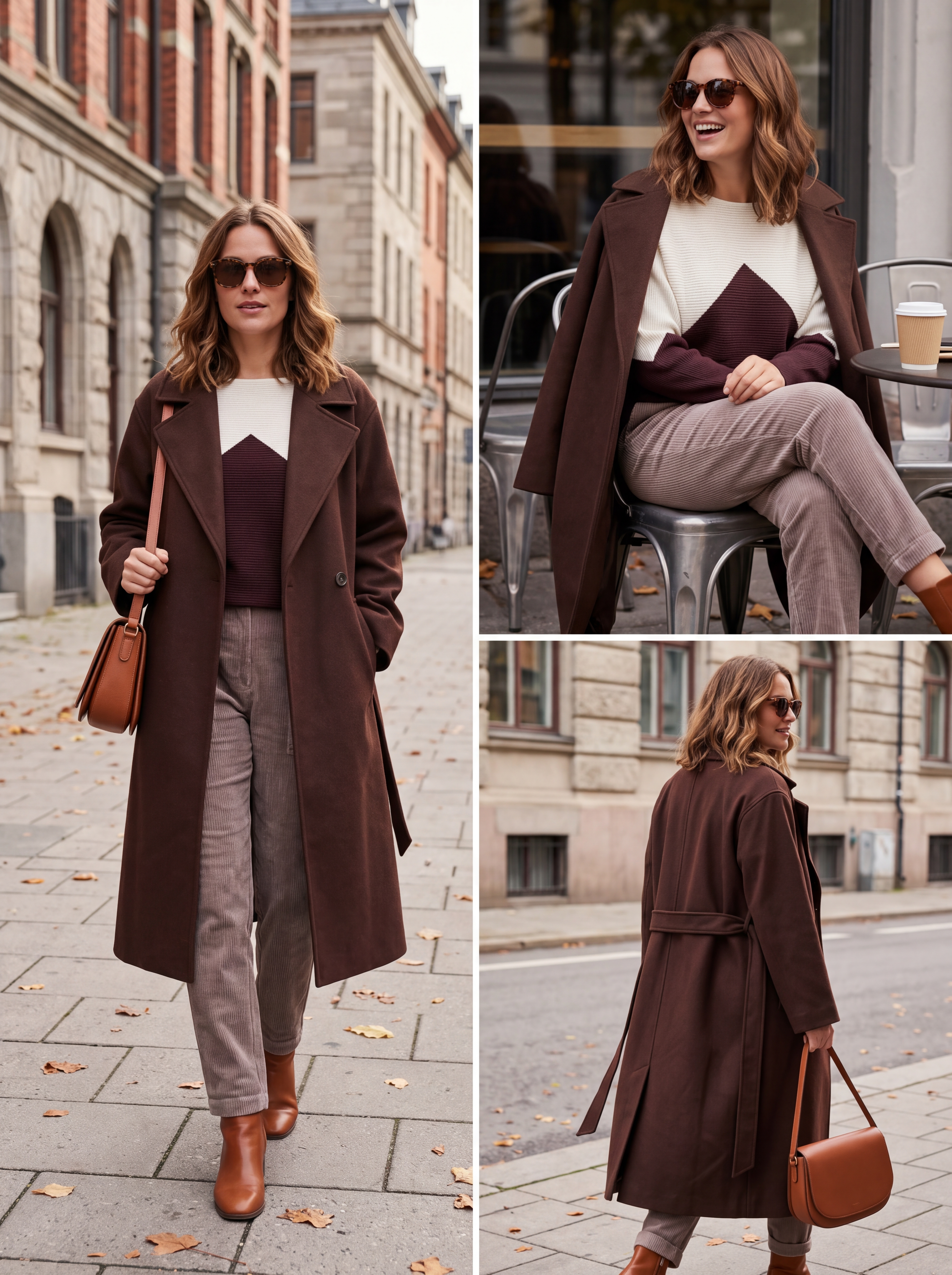 Dámsky pulóver BROADWAY NYC FASHION ESPRESSO - čokoládovo-smotanový s.WEAR 5